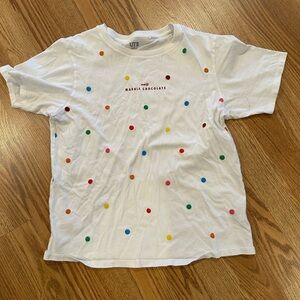 Uniqlo White Short Sleeve Tee with Colorful Dots